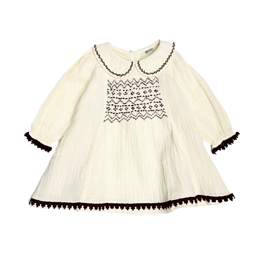 smocked baby dresses Hand Smocked Crinkled Muslin Baby Dress, 3T