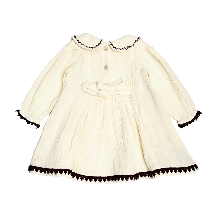 Hand Smocked Crinkled Muslin Baby Dress-DRESSES & SKIRTS-Viverano Organics-Joannas Cuties
