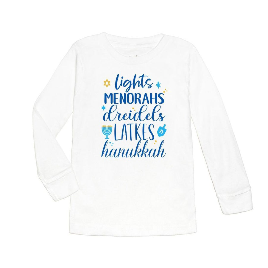 Hanukkah Fun Long Sleeve Shirt-TOPS-Sweet Wink-Joannas Cuties