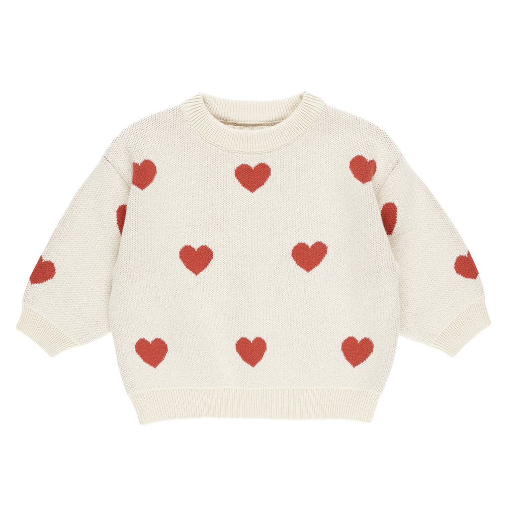 Heart Knit Sweater - Natural