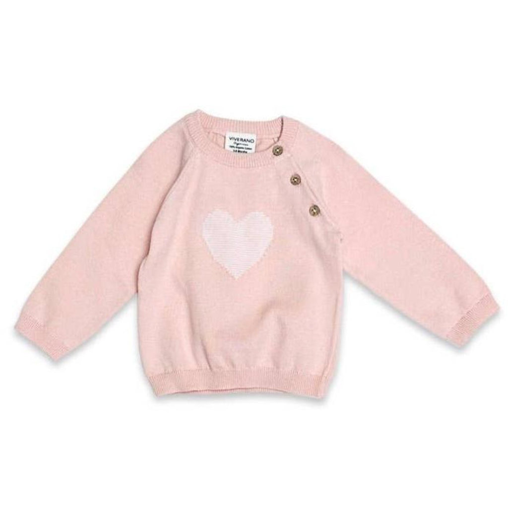 Hearts Jacquard Sweater Knit Baby Pullover