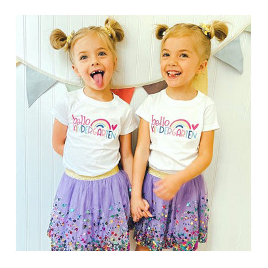 Hello Kindergarten Girls Tee-TOPS-Sweet Wink-Joannas Cuties