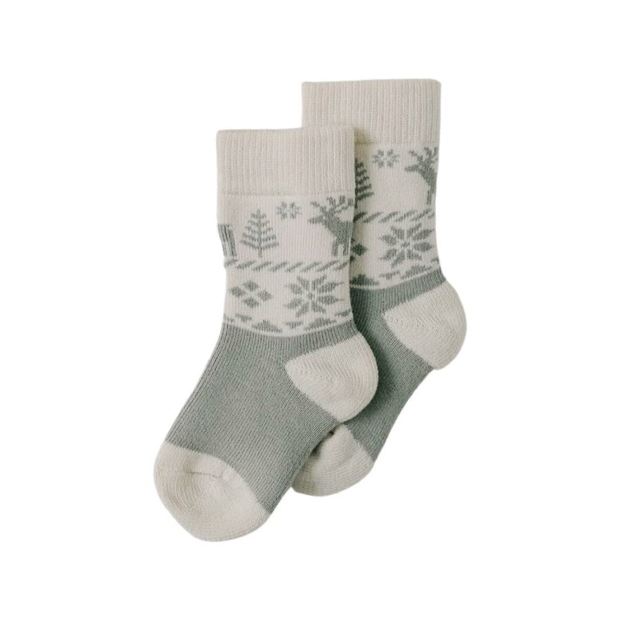 Holiday Fair Isle Shortie Socks-SOCKS, TIGHTS & LEG WARMERS-Olivia J-Joannas Cuties