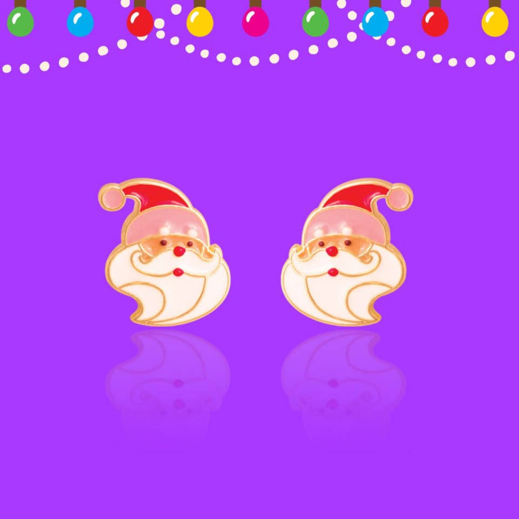 Holly Jolly Holiday Santa Stud Earrings