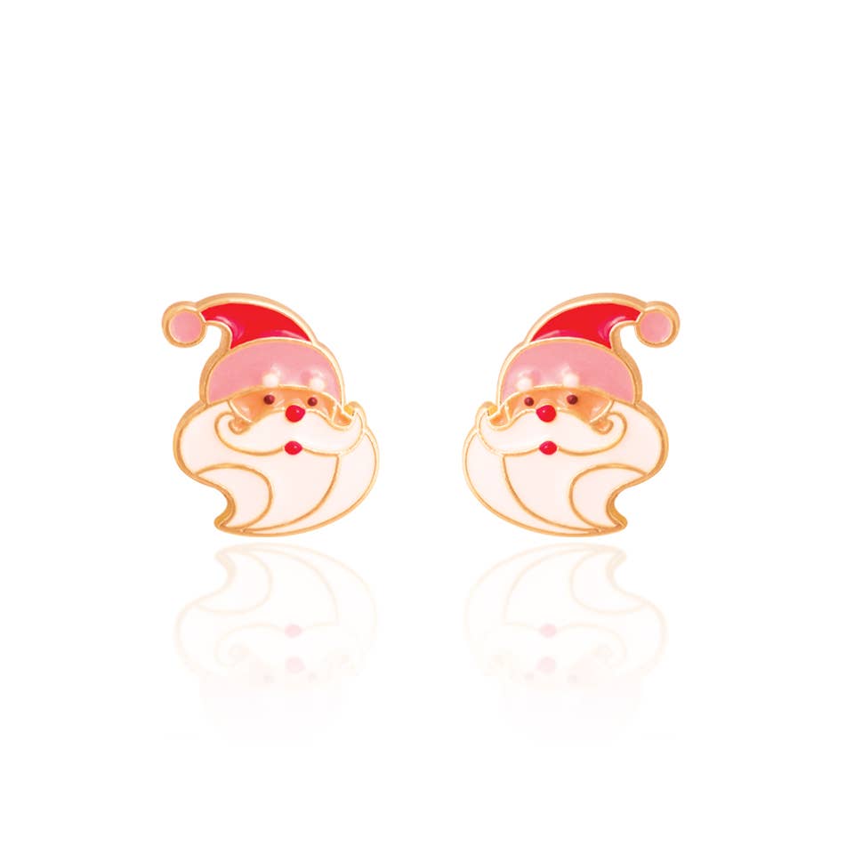 Holly Jolly Holiday Santa Stud Earrings