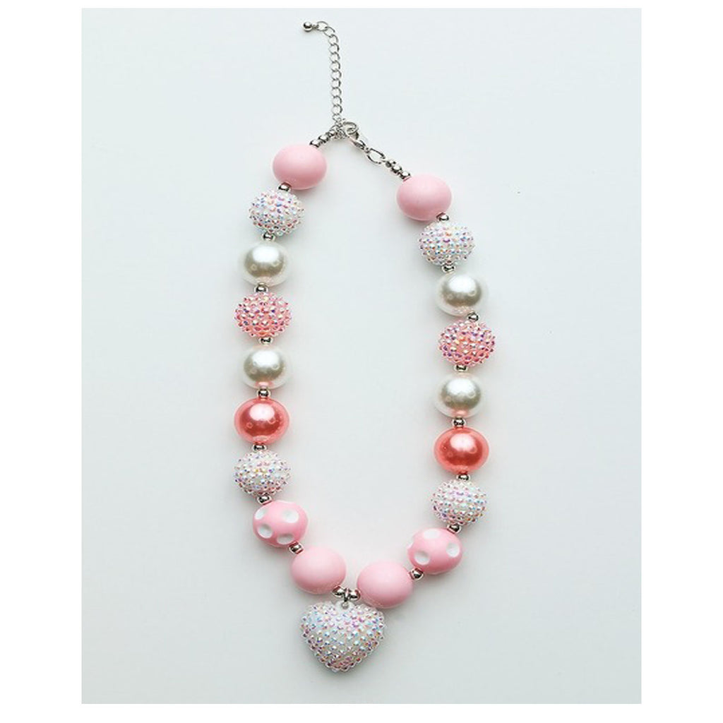 Chunky Pearl Heart Necklace-JEWELRY-Sparkle Sisters by Couture Clips-Joannas Cuties