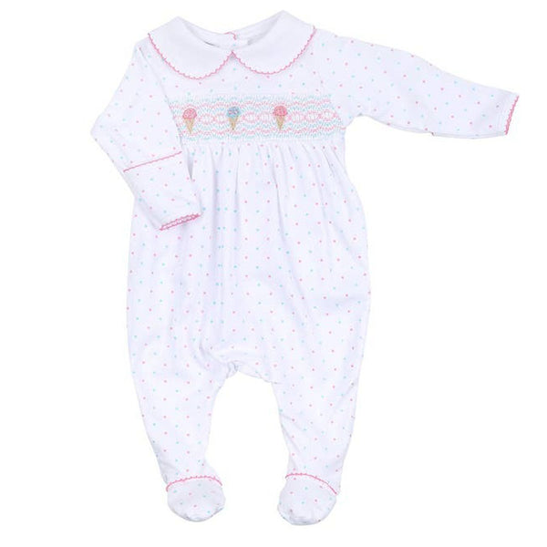 Candy Cane Smocked Footie