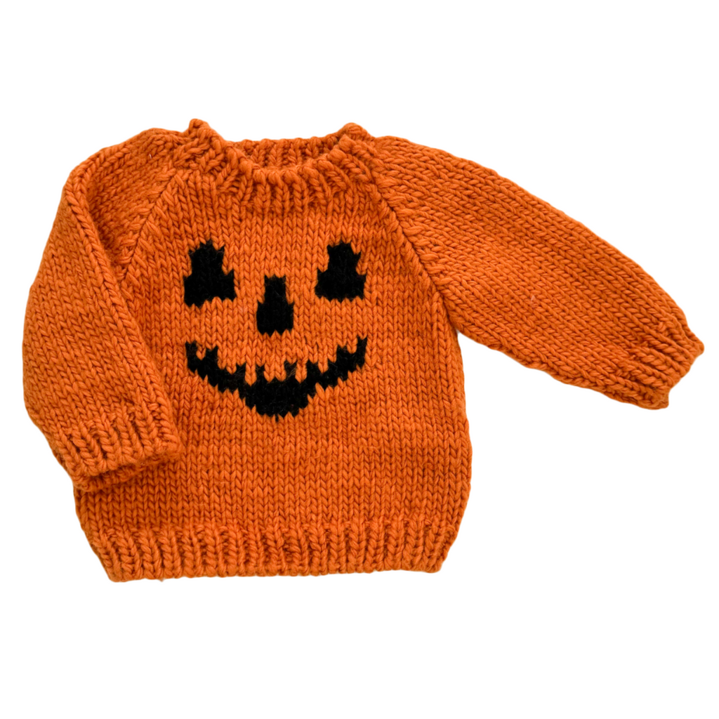 Jack-o-lantern Sweater Orange - Baby Kid Halloween Pumpkin