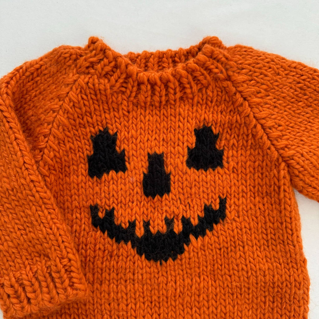 Jack-o-lantern Sweater Orange - Baby Kid Halloween Pumpkin