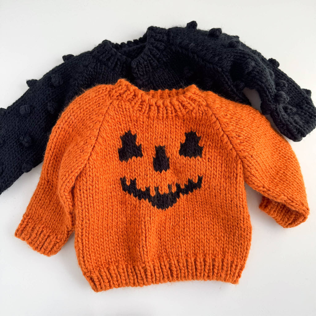 Jack-o-lantern Sweater Orange - Baby Kid Halloween Pumpkin