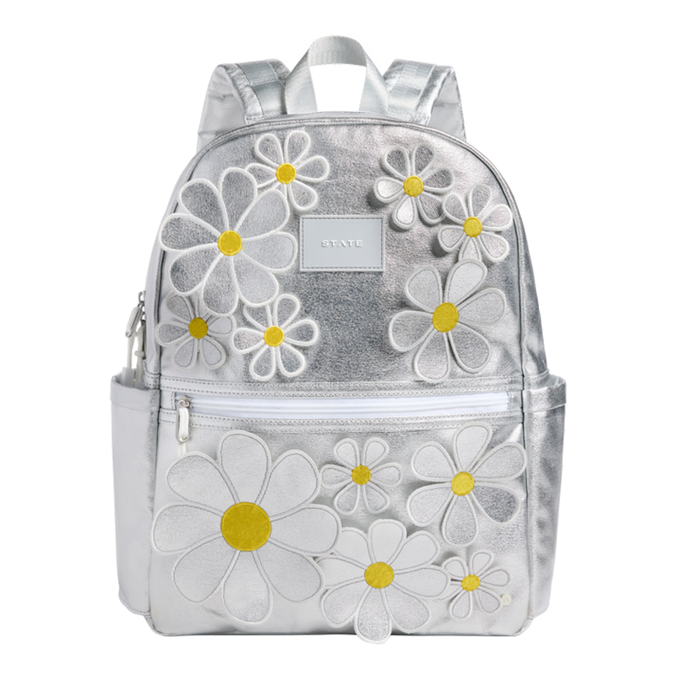 Kane Double Pocket Backpack - Metallic 3D Daisies