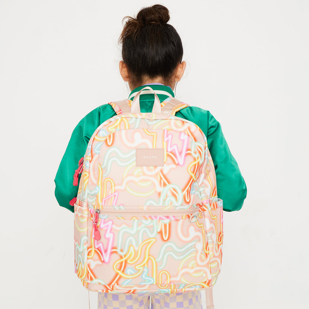 Kane Double Pocket Backpack - Nylon Oversized Neon