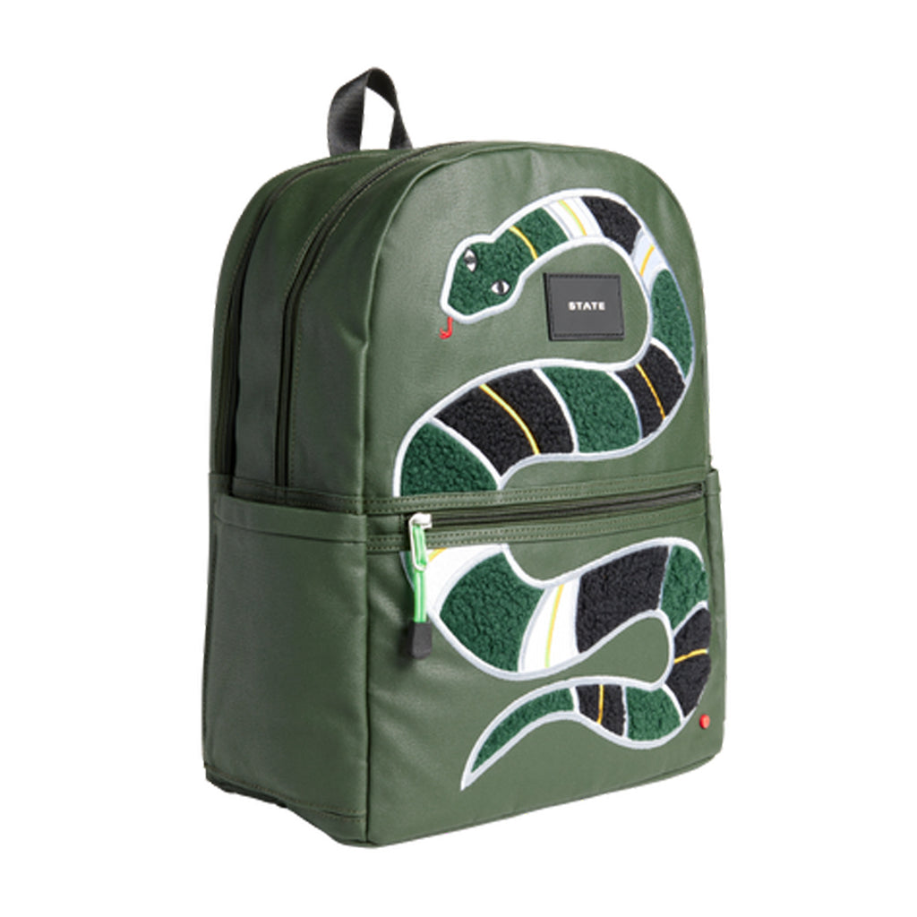 Kane Double Pocket Backpack - Polyester Canvas Fuzzy Snake