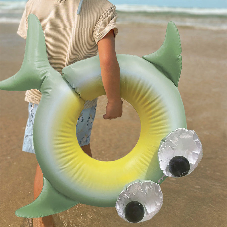 Kiddy Pool Ring Shark Tribe Khaki-TOYS-Sunnylife-Joannas Cuties