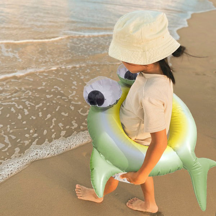 Kiddy Pool Ring Shark Tribe Khaki-TOYS-Sunnylife-Joannas Cuties