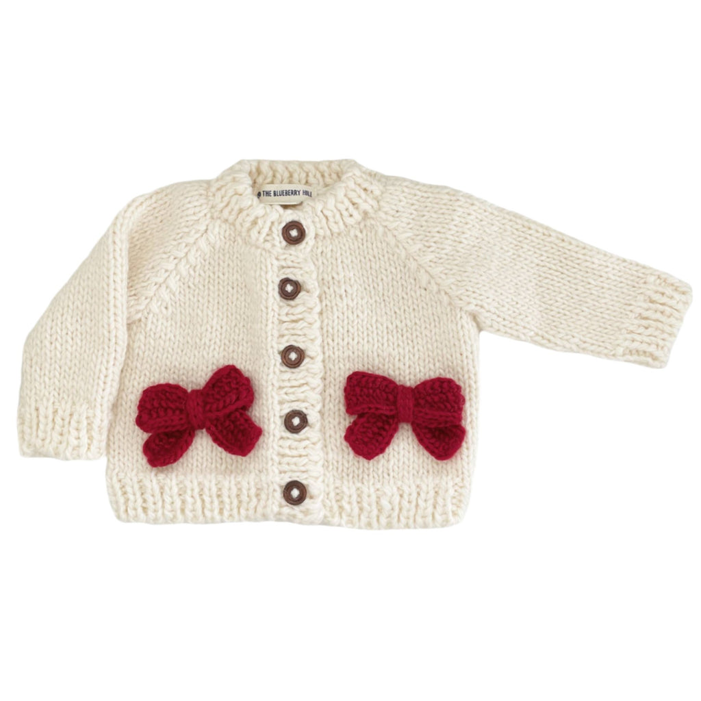 Red Bow Cardigan | Kids & Baby Sweater Christmas Holiday