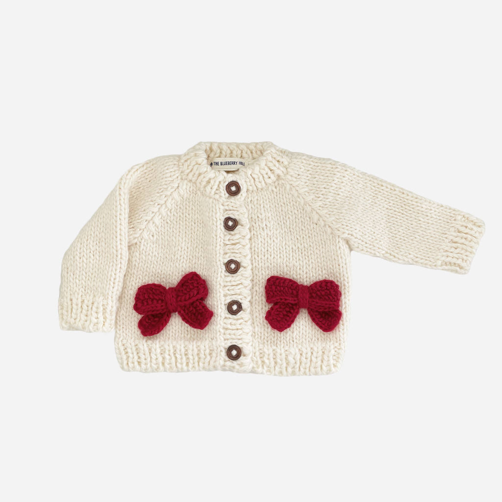 Red Bow Cardigan | Kids & Baby Sweater Christmas Holiday