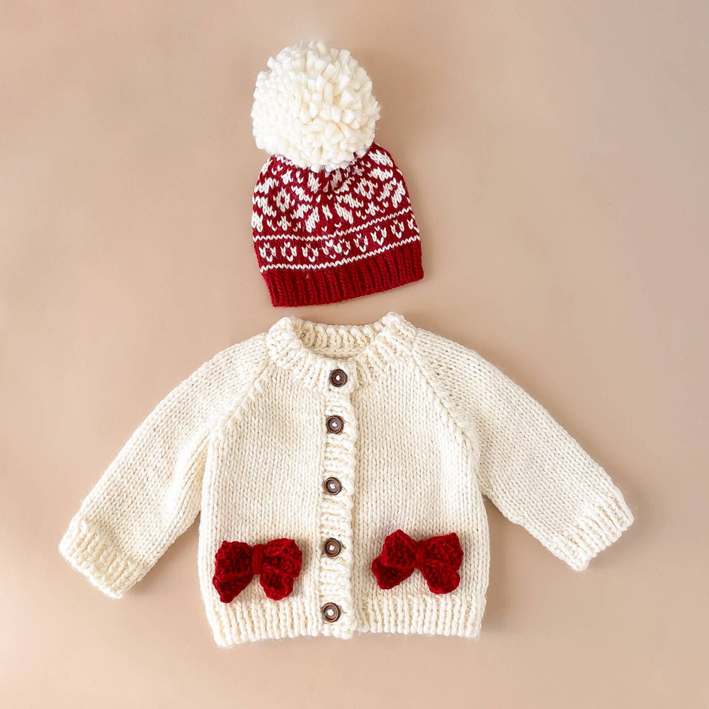 Red Bow Cardigan | Kids & Baby Sweater Christmas Holiday