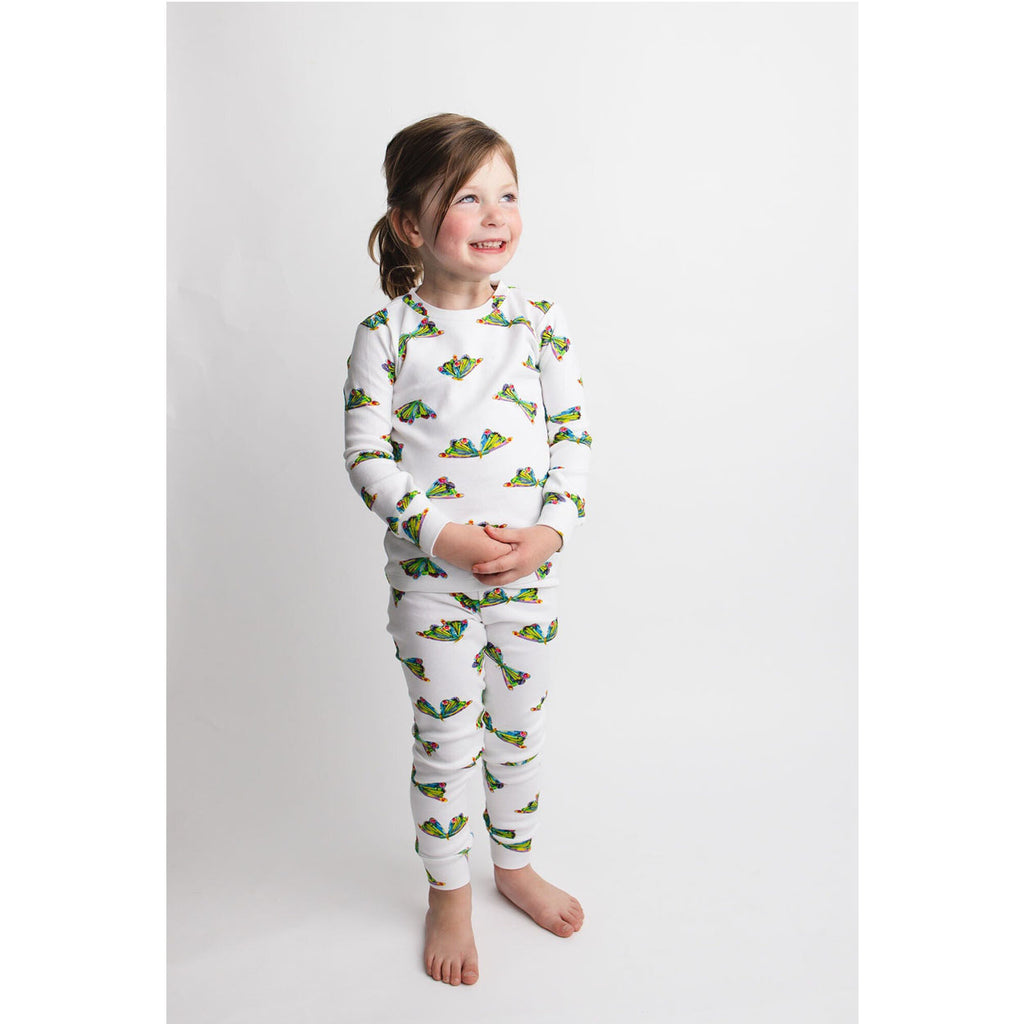 Kids' Organic L/Sleeve PJ Set In Butterfly-SLEEPWEAR-L'ovedbaby-Joannas Cuties