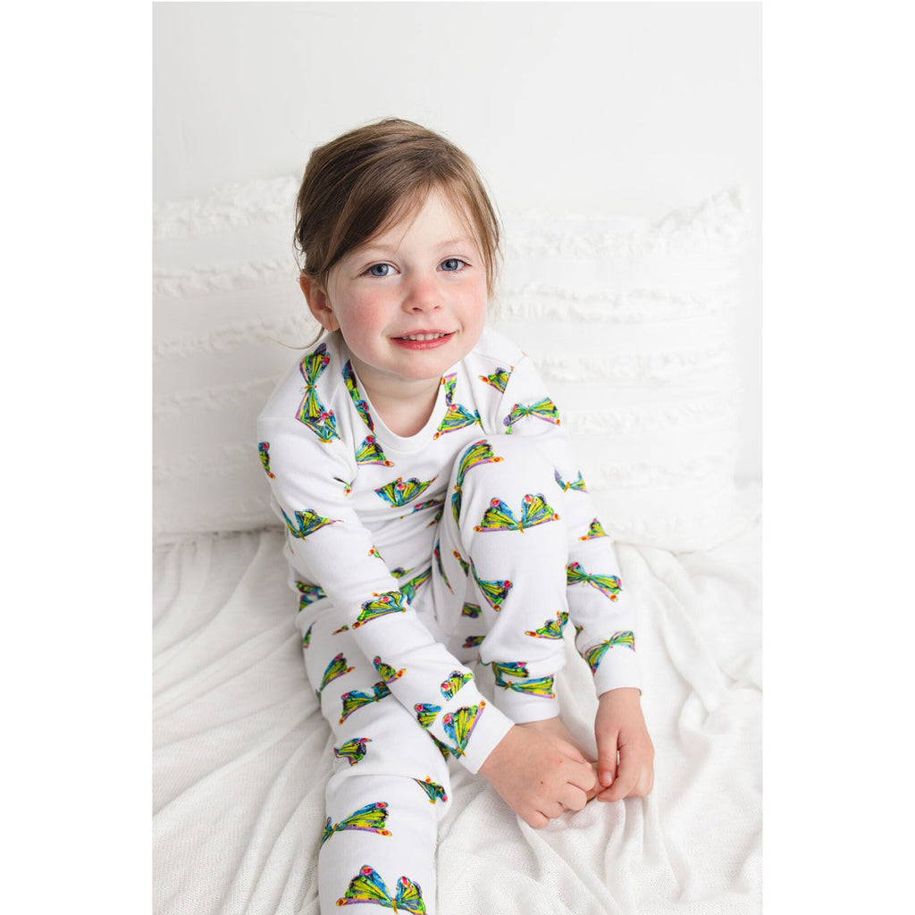 Kids' Organic L/Sleeve PJ Set In Butterfly-SLEEPWEAR-L'ovedbaby-Joannas Cuties