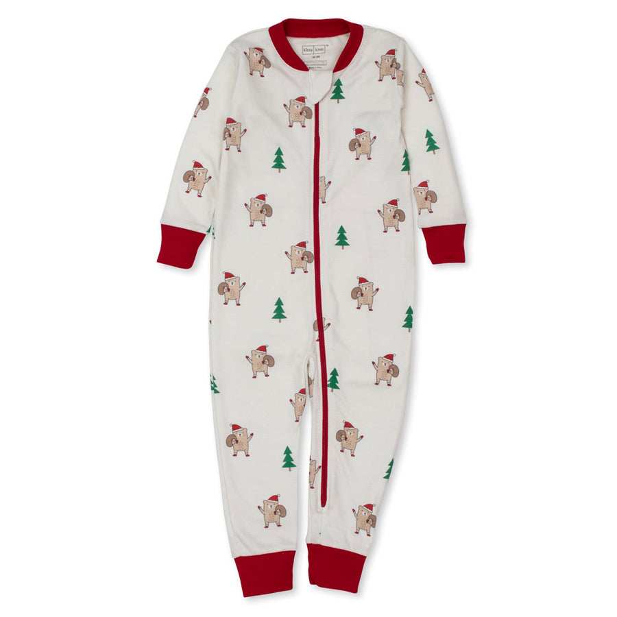 Kissy Love Santa Bear Zip Pajama - Main Image
