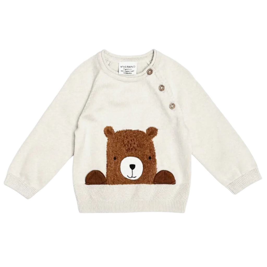 Furry Bear Baby Knit Pullover Sweater