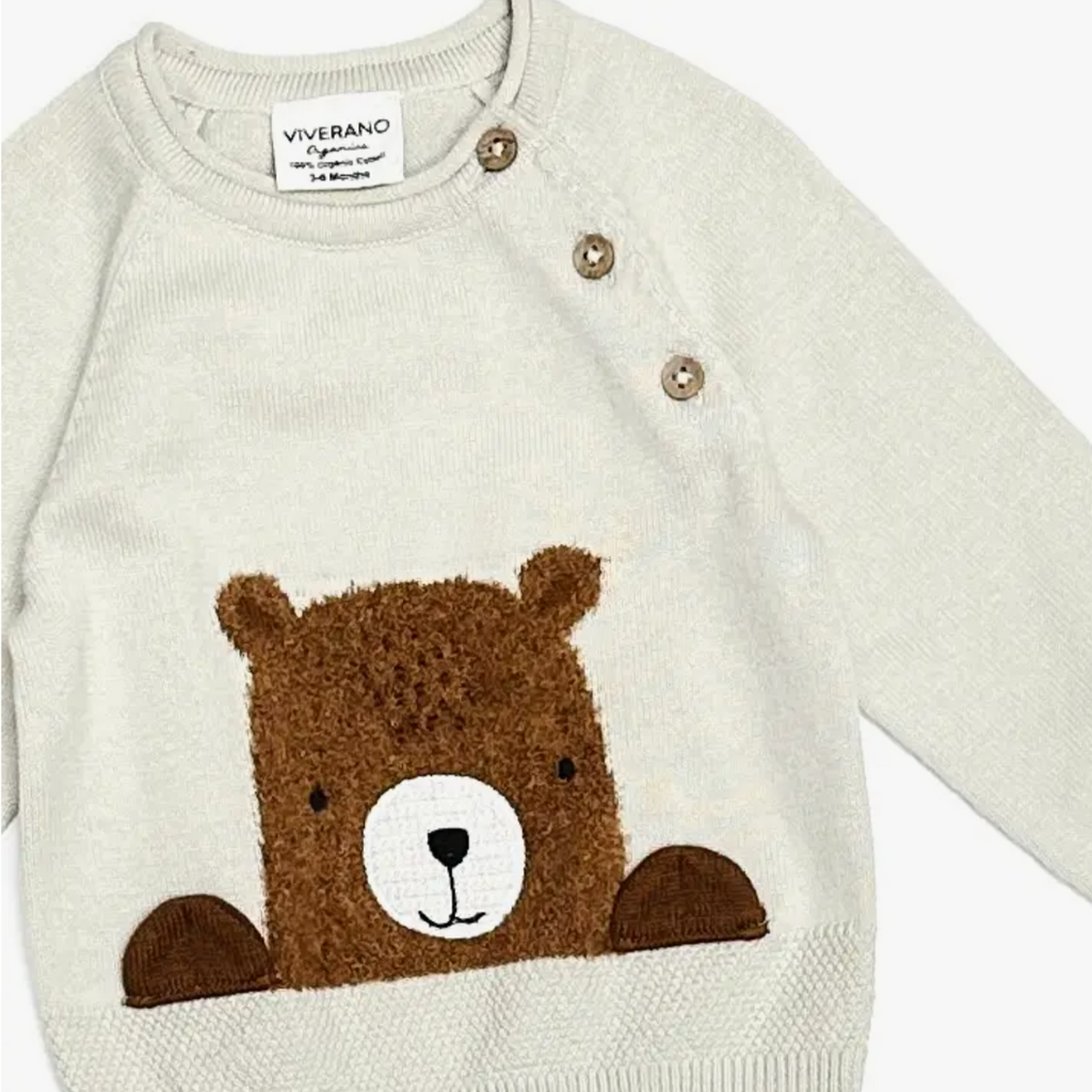 Furry Bear Baby Knit Pullover Sweater