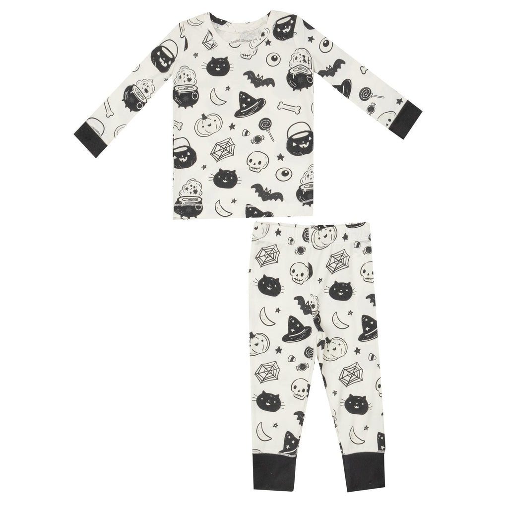 L/S Loungewear Set  - Black and White Halloween