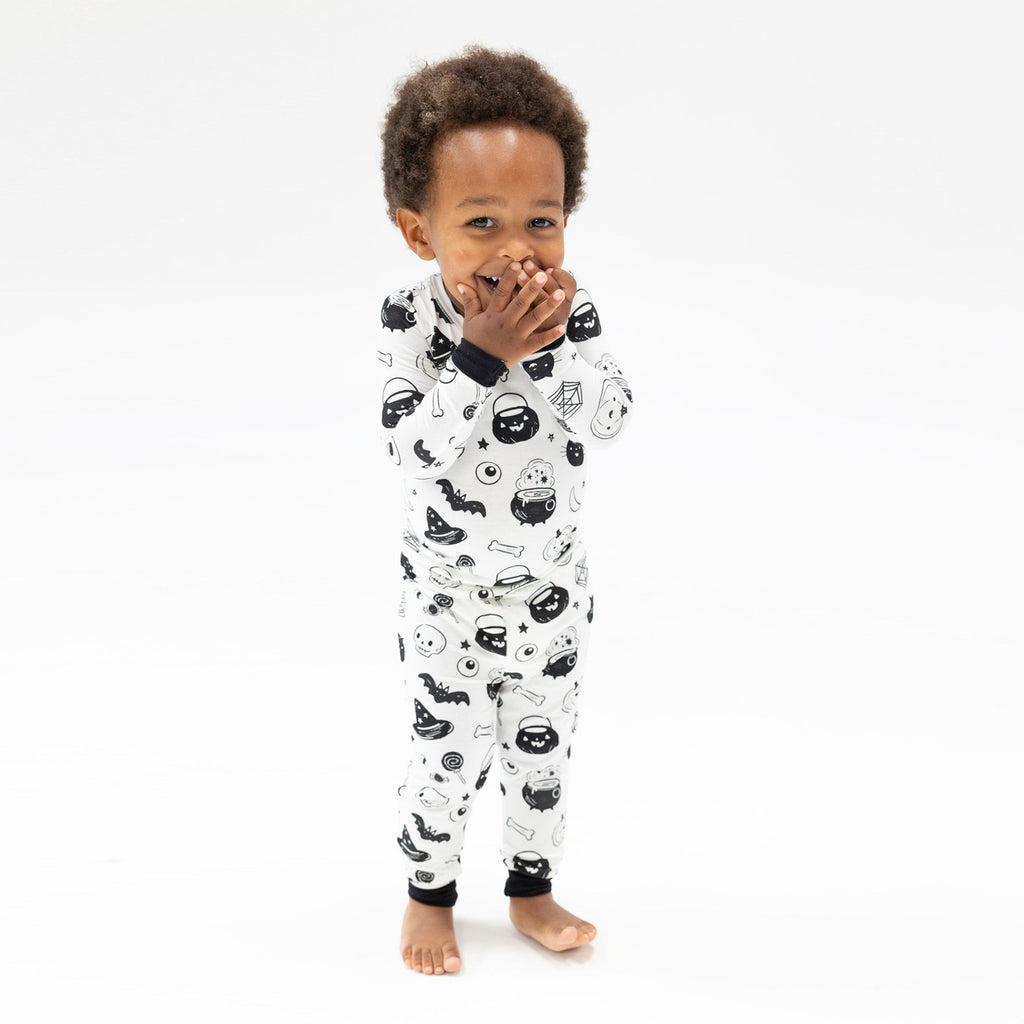 L/S Loungewear Set  - Black and White Halloween