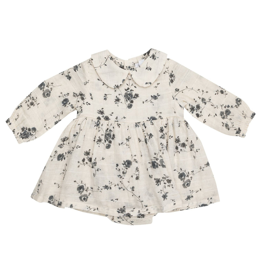 L/S Peter Pan Collar Bubble With Skirt - Climbing Roses