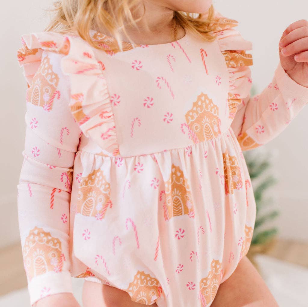 Leah Romper in Gingerbread | Baby Bubble Preorder