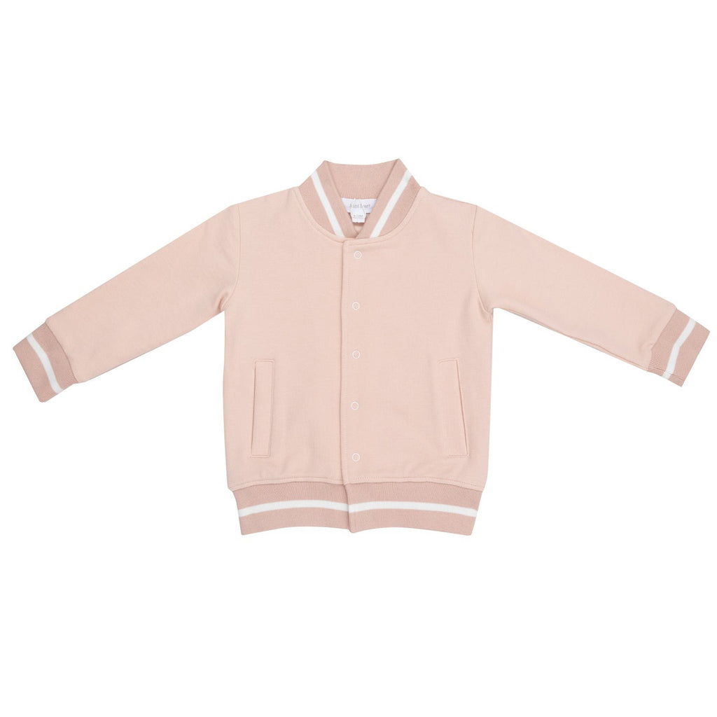 Letterman Jacket - French Terry Solid Pink