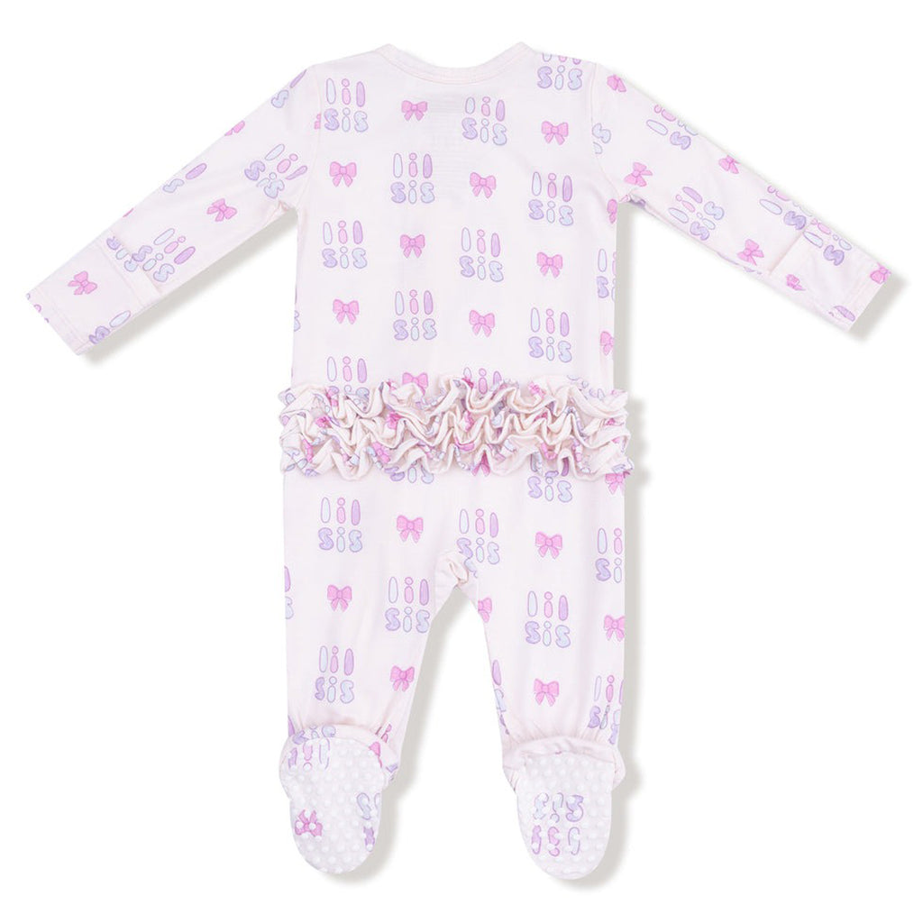 Lil Sis - 2 Way Zipper Ruffle Back Footie
