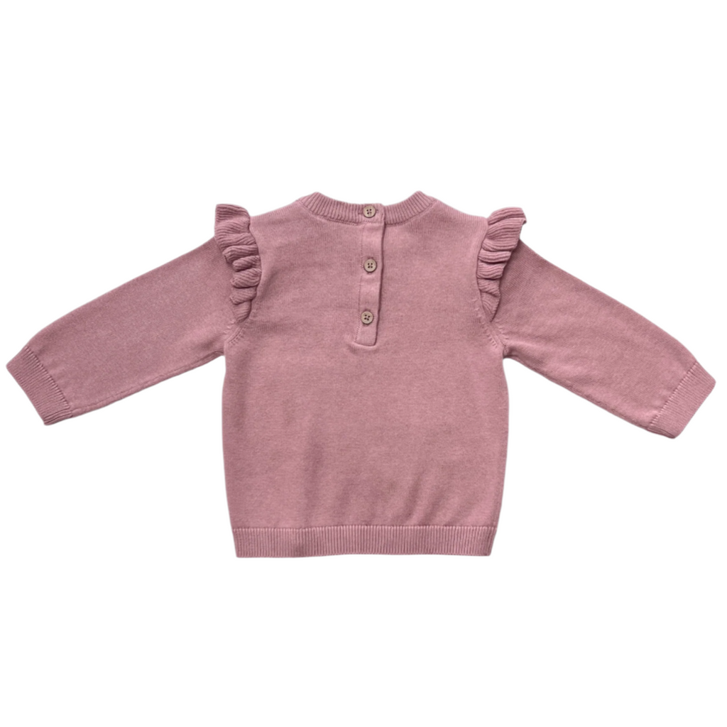 Llama Ruffle Baby Girl Pullover Sweater (Organic Cotton)-Viverano Organics-Joannas Cuties