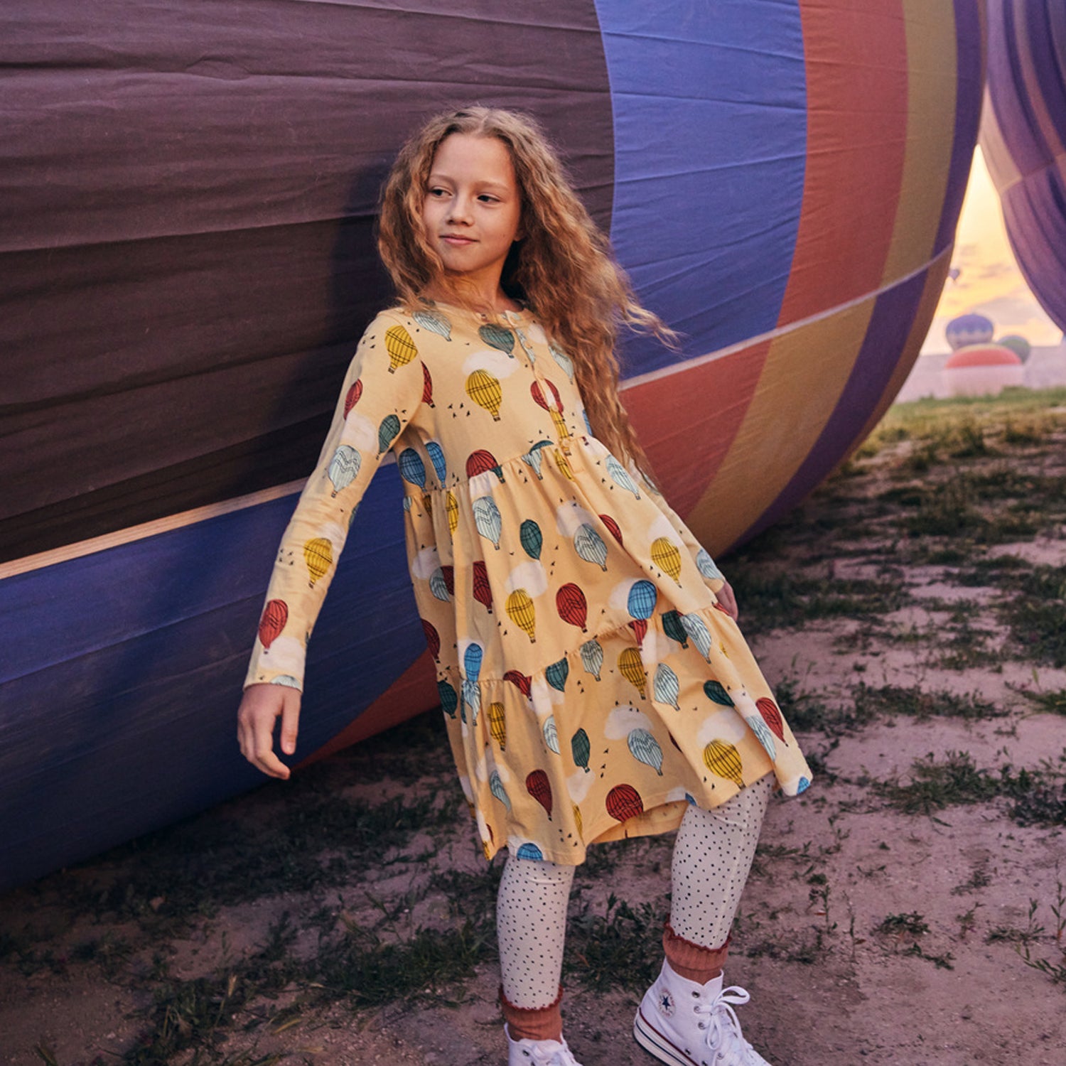 Long Sleeve Tiered Henley Dress Long Sleeve Tiered Henley Dress