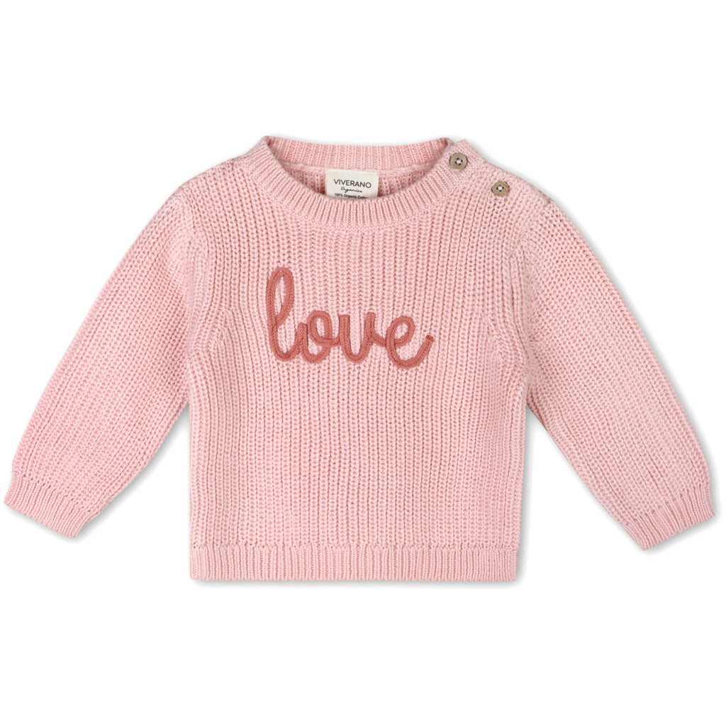 Love  Embroidered Chunky Knit Baby Sweater