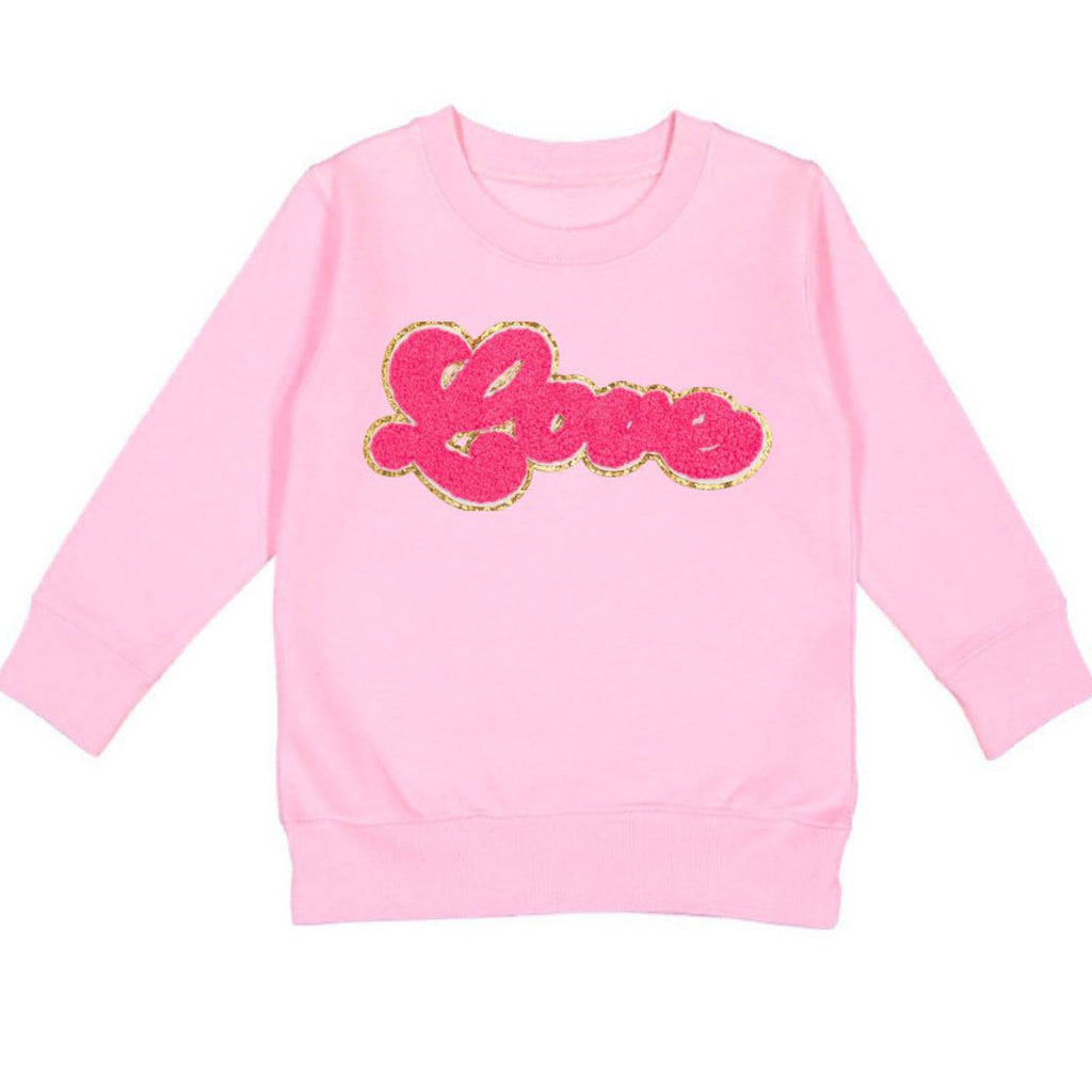 Love Script Patch Valentine's Day Sweatshirt - Pink-SWEATSHIRTS & HOODIES-Sweet Wink-Joannas Cuties