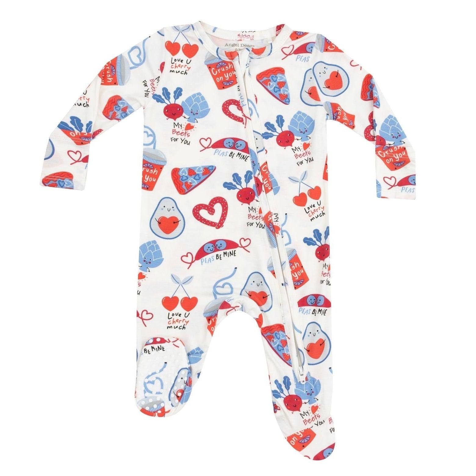 トップス kwikie foodie Love You Foodie Much Blue 2 Way Zipper Footie