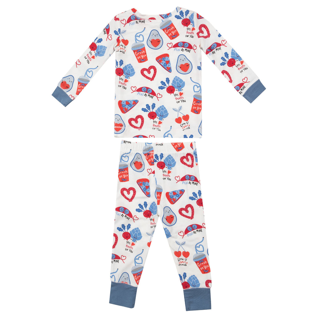 Love You Foodie Much Blue L/S Loungewear Set