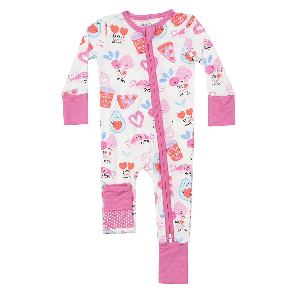 Love You Foodie Much Pink - 2 Way Zipper Romper