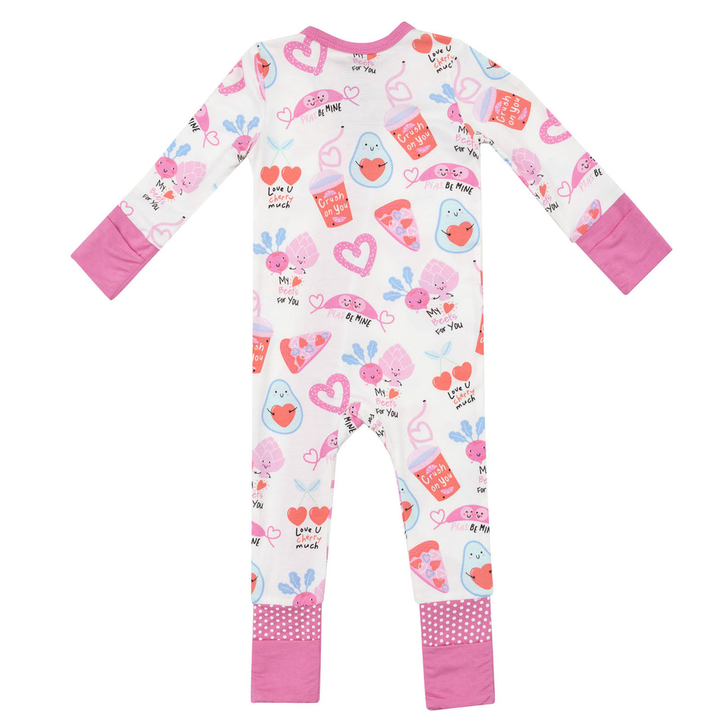 Love You Foodie Much Pink - 2 Way Zipper Romper