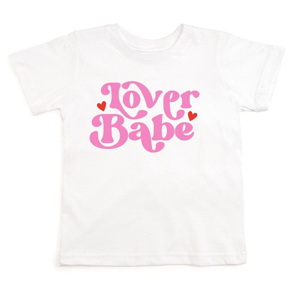 Lover Babe Valentine's Day Short Sleeve T-Shirt - White-TOPS-Sweet Wink-Joannas Cuties