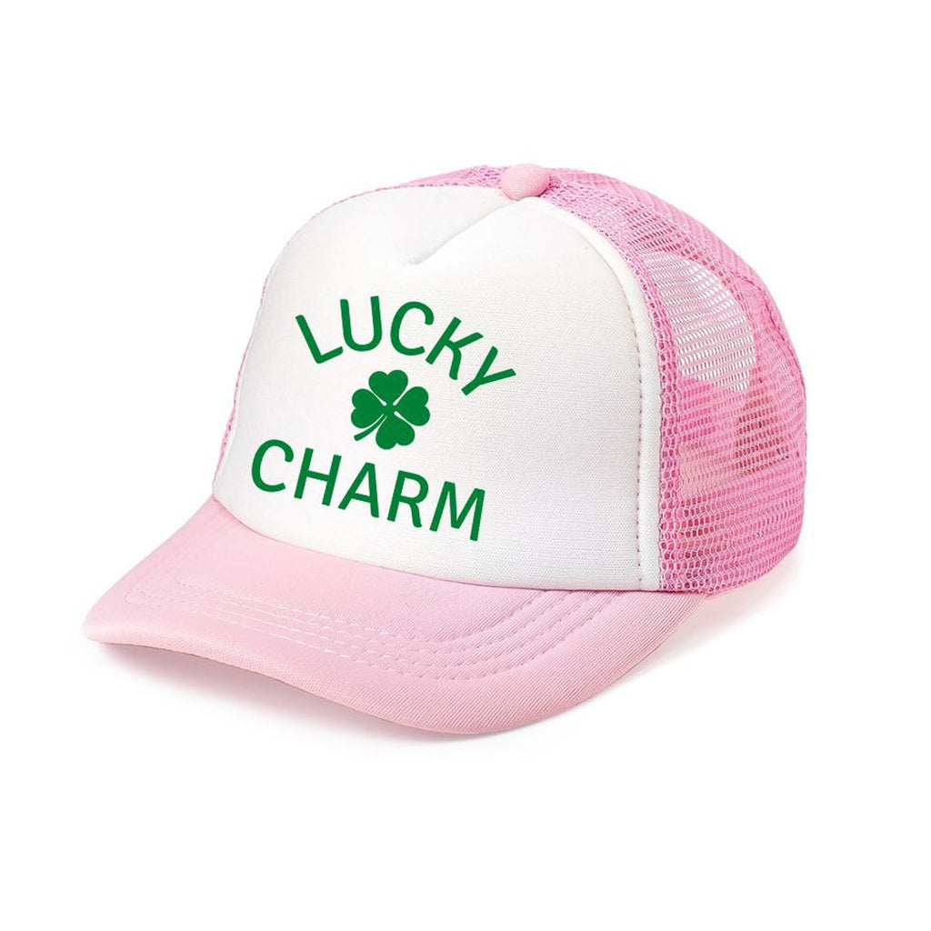 Lucky Charm Shamrock St. Patrick's Day Trucker Hat - Pink