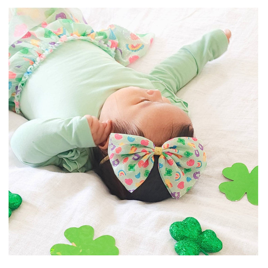 Lucky Charm St. Patrick's Day Tulle Bow Baby Headband-HEADBANDS-Sweet Wink-Joannas Cuties