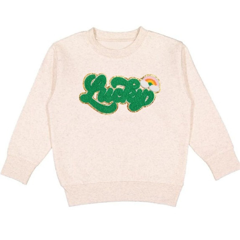 Lucky Script Patch St. Patrick's Day Sweatshirt - Kids