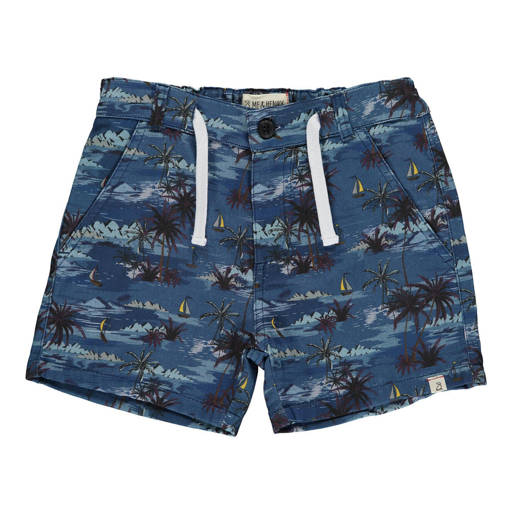 Mahalo Blue Hawaiiam Woven Shorts