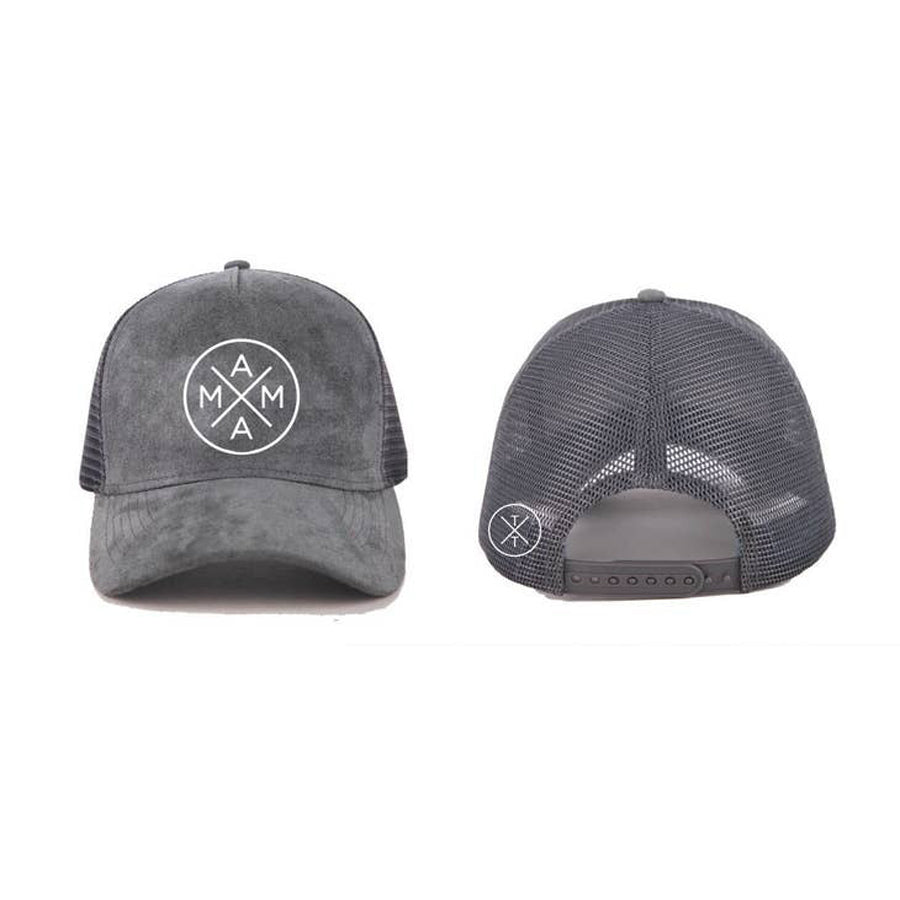 Mama X™ Trucker Hat - Grey Suede-SUN HATS-Tiny Trucker Co.-Joannas Cuties