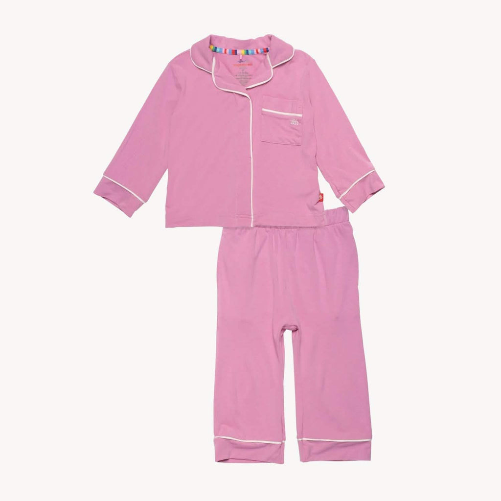 Mauve RightFit™ Magnetic Classic With A Twist Kids Pajama Set