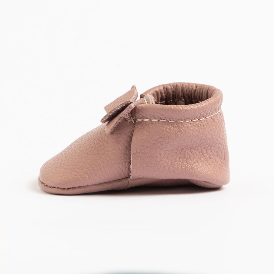 Mauve First Pair Bow Mocc-SHOES-Freshly Picked-Joannas Cuties