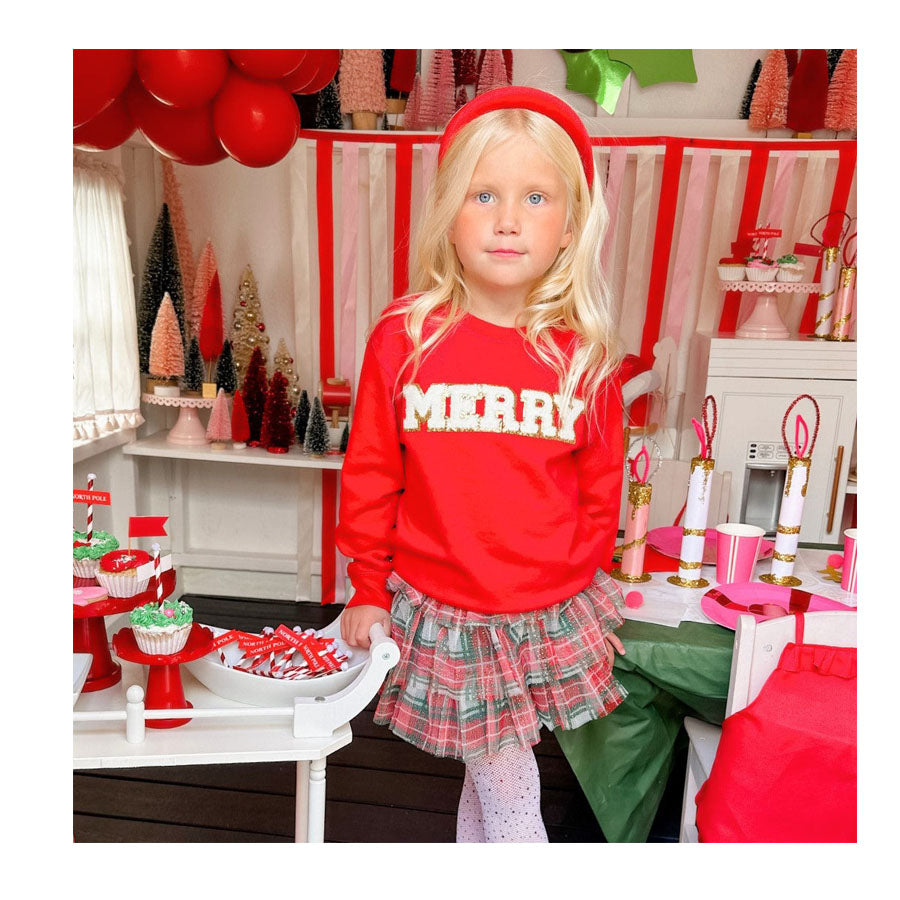 Merry Patch Christmas Sweatshirt-SWEATSHIRTS & HOODIES-Sweet Wink-Joannas Cuties